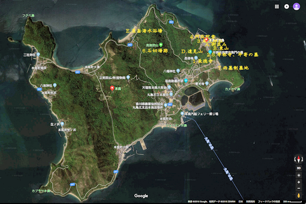 塩飽本島見どころマップ