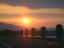 高速道路から見た夕陽